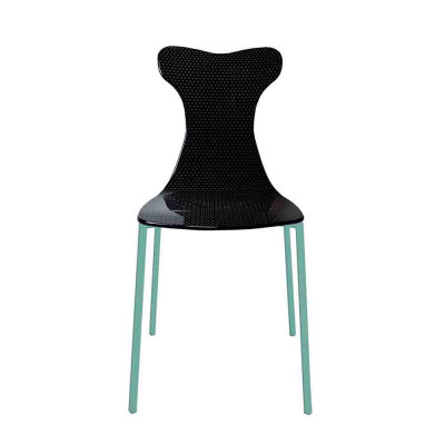 Vesta - Vitty - Sedia moderna con struttura in metallo e seduta in plexiglass - Colore: Nero - SKU: 042831091
