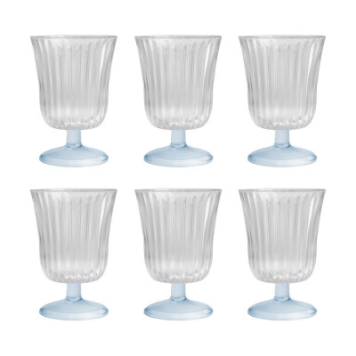 Vesta Ginevra Set 6 bicchieri in plexiglass dalle linee eleganti Colore: Trasparente
