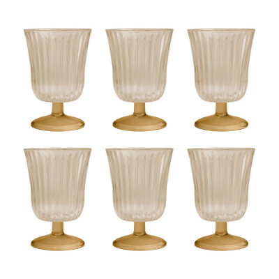 Vesta Ginevra Set 6 bicchieri in plexiglass dalle linee eleganti Colore: Ambra