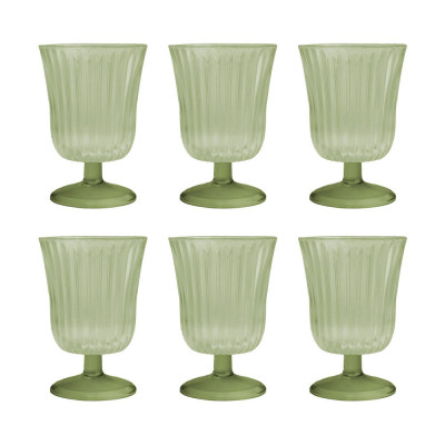 Vesta Ginevra Set 6 bicchieri in plexiglass dalle linee eleganti Colore: Verde