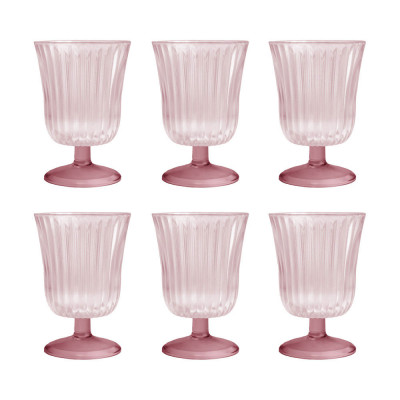 Vesta Ginevra Set 6 bicchieri in plexiglass dalle linee eleganti Colore: Rosa