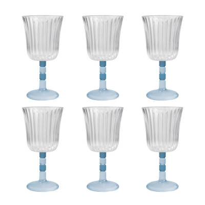 Vesta Ginevra Set 6 calici in plexiglass dalle linee eleganti Colore: Trasparente
