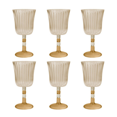 Vesta Ginevra Set 6 calici in plexiglass dalle linee eleganti Colore: Ambra