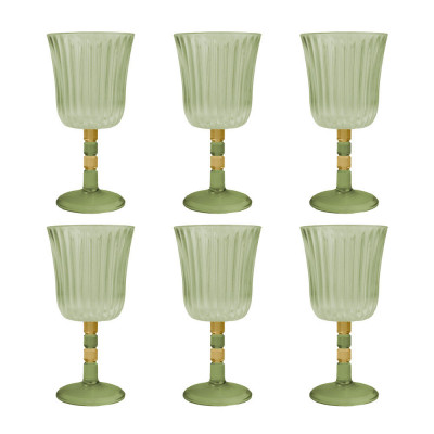 Vesta Ginevra Set 6 calici in plexiglass dalle linee eleganti Colore: Verde