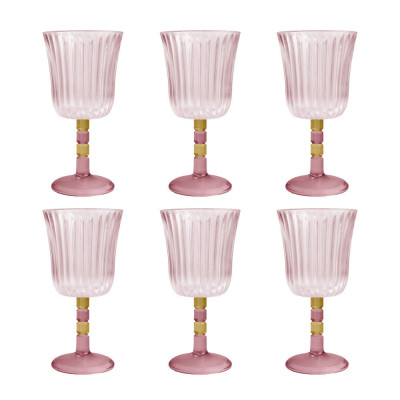 Vesta Ginevra Set 6 calici in plexiglass dalle linee eleganti Colore: Rosa