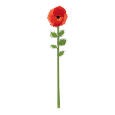 Vesta - Funny flowers - Fiore di papavero grandi in plexiglass per vaso - Colore: Rosso - SKU: 04335.185