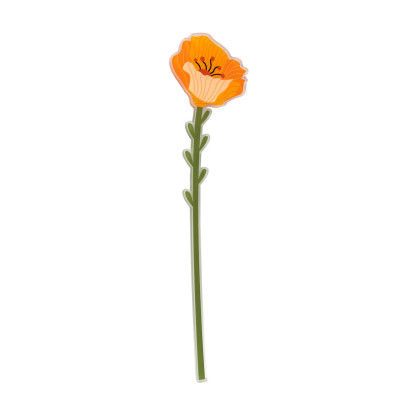 Vesta - Funny flowers - Fiore di petunia in plexiglass per vaso - Colore: Arancione - SKU: 04342.150