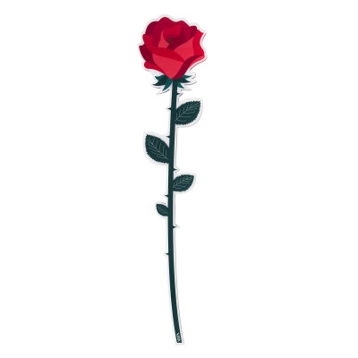 Vesta - Funny flowers - Fiore di rosa grande in plexiglass per vaso - Colore: Rosso - SKU: 04395.185