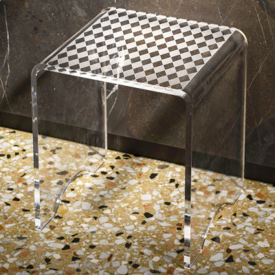 Vesta - Othello - Sgabello in plexiglass dal design minimalista - Colore: Trasparente - SKU: 390000021