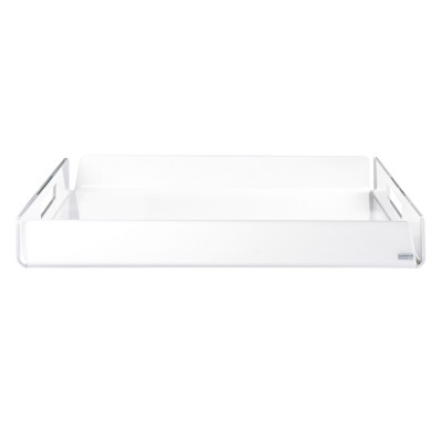 Vesta Like Water Vassoio quadrato grande in plexiglass dal design moderno ed elegante Colore: Bianco/Bianco
