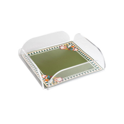 Vesta Vassoio quadrato moderno con base in ecopelle Colore: Verde