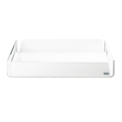 Vesta Like Water Vassoio quadrato piccolo in plexiglass dal design moderno ed elegante Colore: Bianco/Bianco