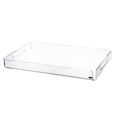 Vesta Like Water Vassoio rettangolare grande in plexiglass dal design moderno ed elegante Colore: Trasparente
