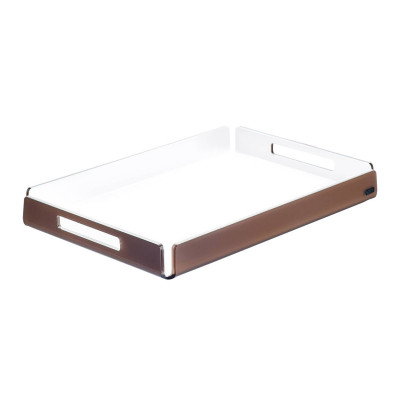 Vesta Like Water Vassoio rettangolare piccolo in plexiglass dal design moderno ed elegante Colore: Marrone