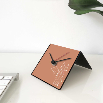 Design Object - Totem Collection - Orologio da scrivania per casa o ufficio in metallo con dedica sul retro "VOLPE" - SKU: IT225