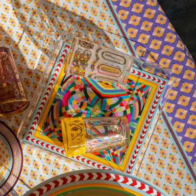  Vesta - Decor - Vuotatasche in plexiglass dal design moderno con decoro Rainbow - SKU: 04233D48 