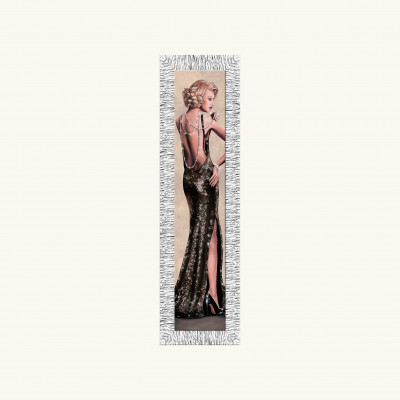 Artitalia - Stampa figurativa con cornice argentata glitterato con strass e brillanti 36x116 - SKU: WRDL538-20X100
