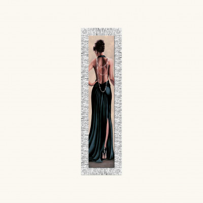 Artitalia - Stampa figurativa glitterato con strass e brillanti con cornice argentata 36x116 - SKU: WRDL539-20X100