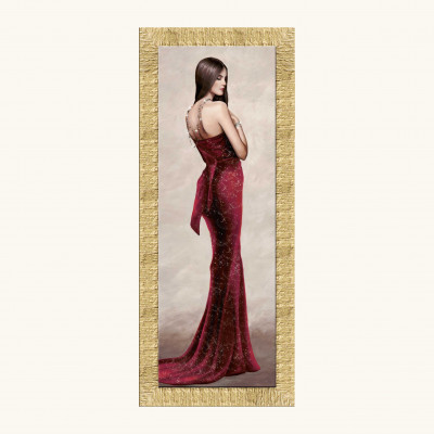 Artitalia - Stampa moderna figurativa con cornice dorata decori con glitter e strass 63x153 - SKU: WRDL570-47X137