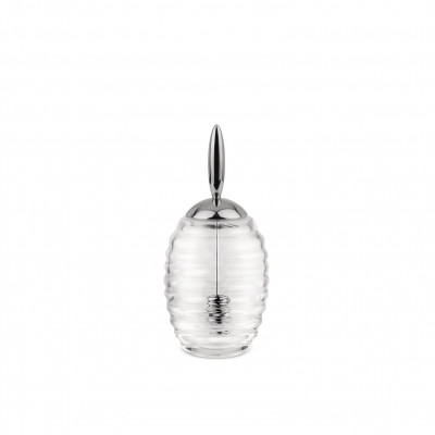 Alessi - Honey Pot - Barattolo per Miele in Vetro - Colore: Acciaio - SKU: TW01 