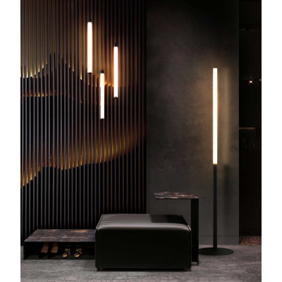 Maytoni - Ray - Lampada da terra con diffusore a stuttura tubolare a LED dalle linee moderne - Colore: Nero - 1 Lampadina Led Integrato 18W - Lumen 2100 - Gradi Kelvin 3000k Luce Calda - IP20 - SKU: Z012FL-L18B3K