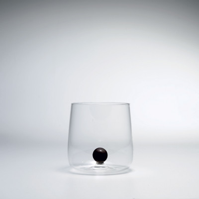 Zafferano Bilia Set 6pz Bicchiere per acqua in vetro dal design moderno Colore: Nero