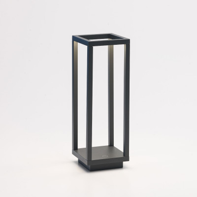 Zafferano Home Lampada da tavolo a led dimmerabile e ricaricabile da esterno Colore: Grigio