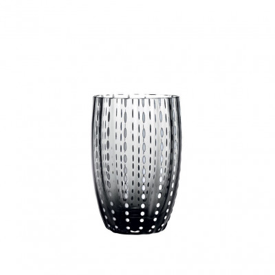 Zafferano Perle Set 2 pezzi bicchieri per acqua in vetro dal design moderno Colore: Grigio