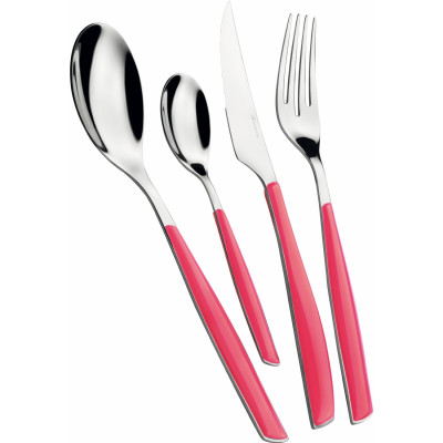 Bugatti Posate da tavola in acciaio set 24pz linea "Glamour" Colore: Rosa
