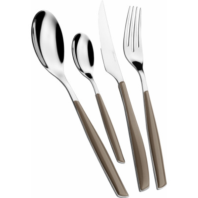 Bugatti Posate da tavola in acciaio set 24pz linea "Glamour" Colore: Tabacco