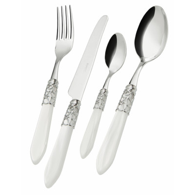  Bugatti - Servizio di posate 24pz con ghiera cromata manico in madreperla linea "Melodia" - SKU: MELODIA 