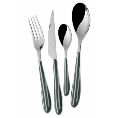 Bugatti Posate da tavola in acciaio set 24pz linea "Zebra" Colore: Verde Acqua
