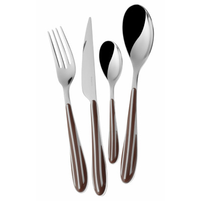 Bugatti Posate da tavola in acciaio set 24pz linea "Zebra" Colore: Tabacco