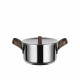 Casseruola a due manici in acciaio inossidabile con fondo magnetico diametro 16"