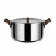 Casseruola a due manici in acciaio inossidabile con fondo magnetico diametro 24"