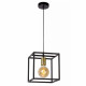 Lampada a sospensione in metallo con diffusore cubico dalle linee moderne