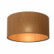 Lampada da soffitto struttura in metallo paralume in legno dal design moderno