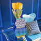 Vaso grande in plexiglass dal design moderno con decoro Santorini