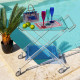 Carrello in plexiglass con ruote dal design moderno