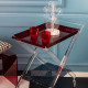 Carrello in plexiglass con ruote dal design moderno