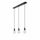 Lampada a sospensione con struttura in metallo a tre pendenti dal design minimal
