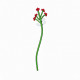 Fiore in vetro con bacche rosse