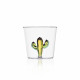 Bicchiere in vetro tumbler con cactus interno in vetro