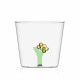 Bicchiere in vetro tumbler con alfabeto fiorito lettera "Y"