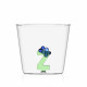 Bicchiere in vetro tumbler con alfabeto fiorito lettera "Z"