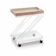 Carrello portavivande in plexiglass con ruote e vassoio separabile in legno