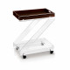 Carrello portavivande in plexiglass con ruote e vassoio separabile in legno