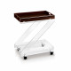 Carrello portavivande in plexiglass con ruote e vassoio separabile in legno