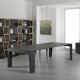 Consolle di design allungabile con struttura in acciaio e 4 ante