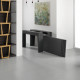 Consolle di design allungabile con struttura in acciaio e 4 ante